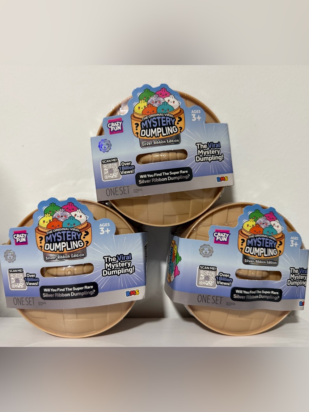 RMS Crazy Fun Mystery Dumpling Silver Ribbon Edition Blind Pack Lot Of 3 NEW